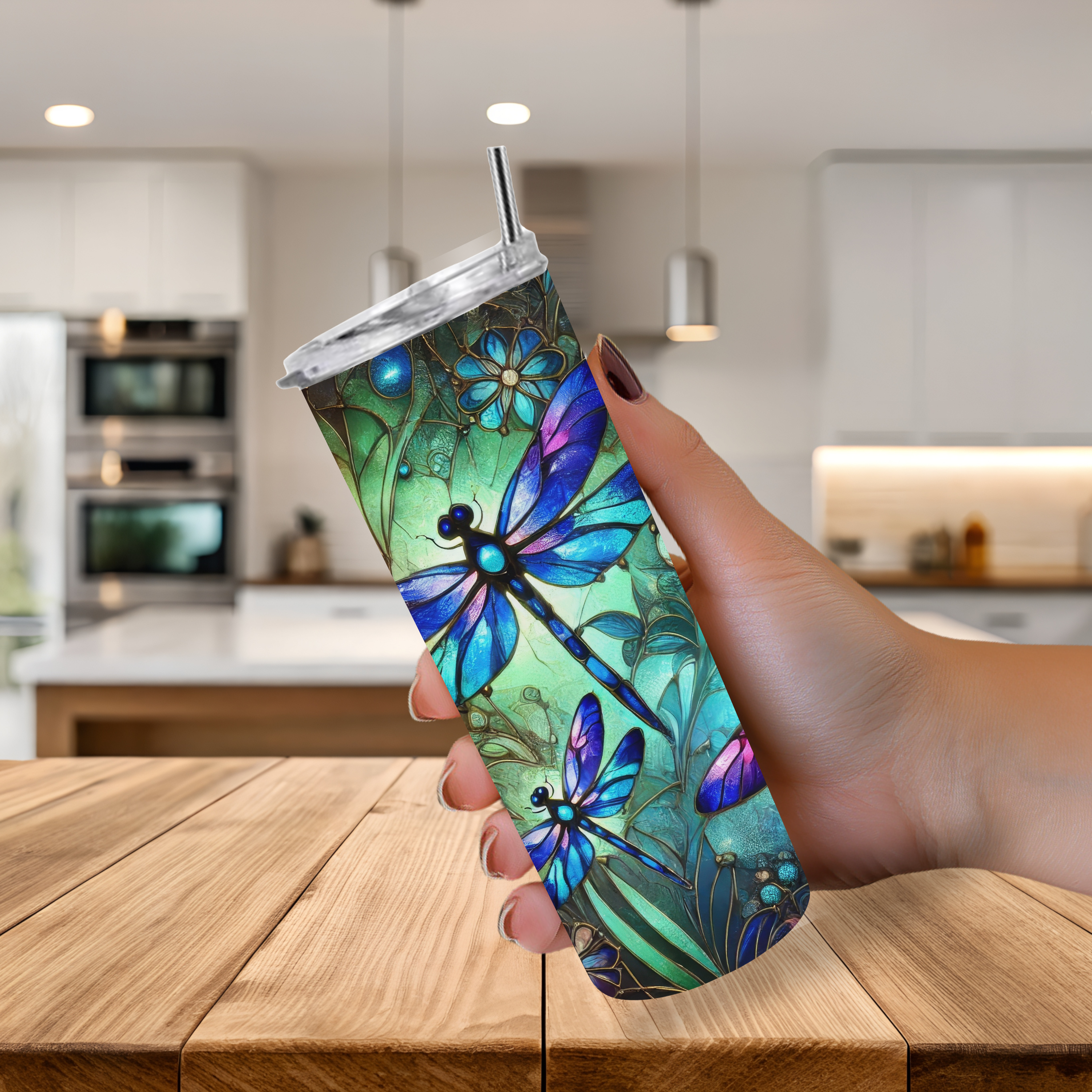 20oz stainless steel, insulated dragonfly tumbler