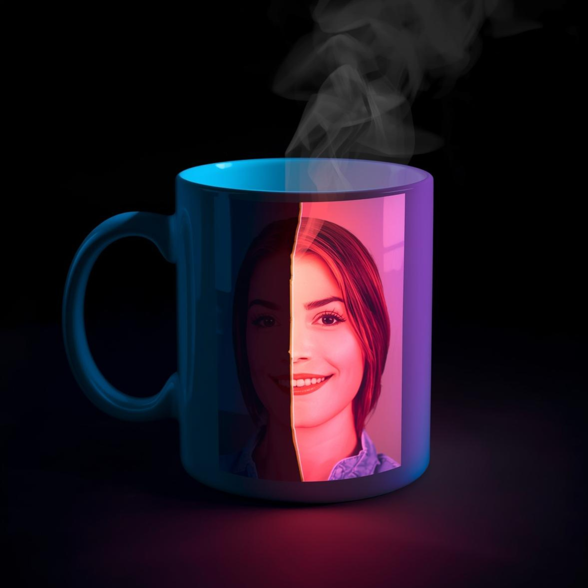 15oz personalize color changing, heat sensitive coffee mug